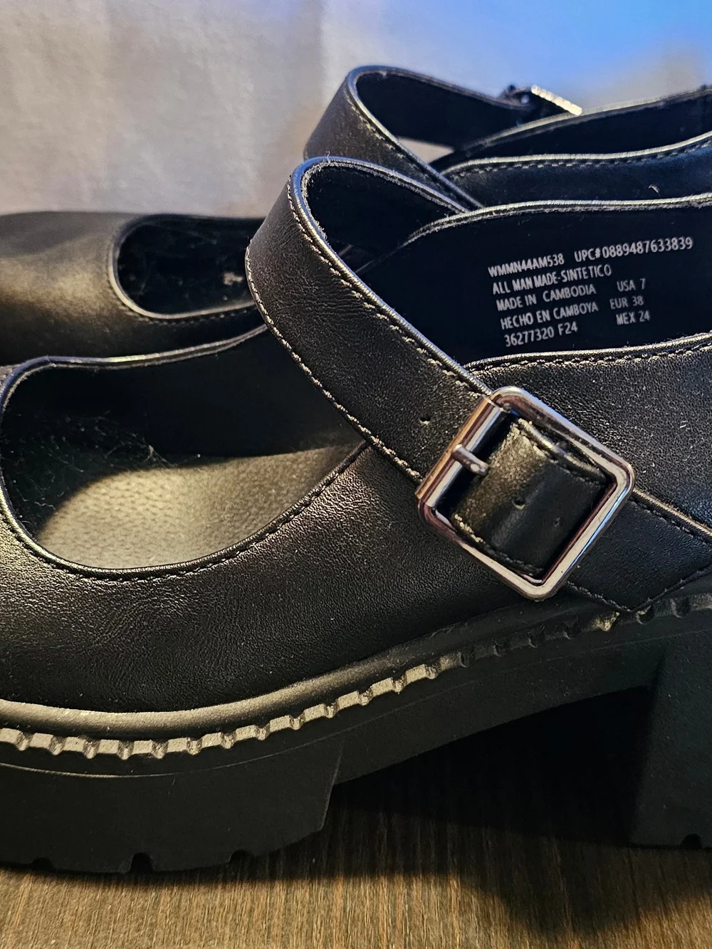 Madden NYC Thompkins black chunky platform Mary Jane shoes.